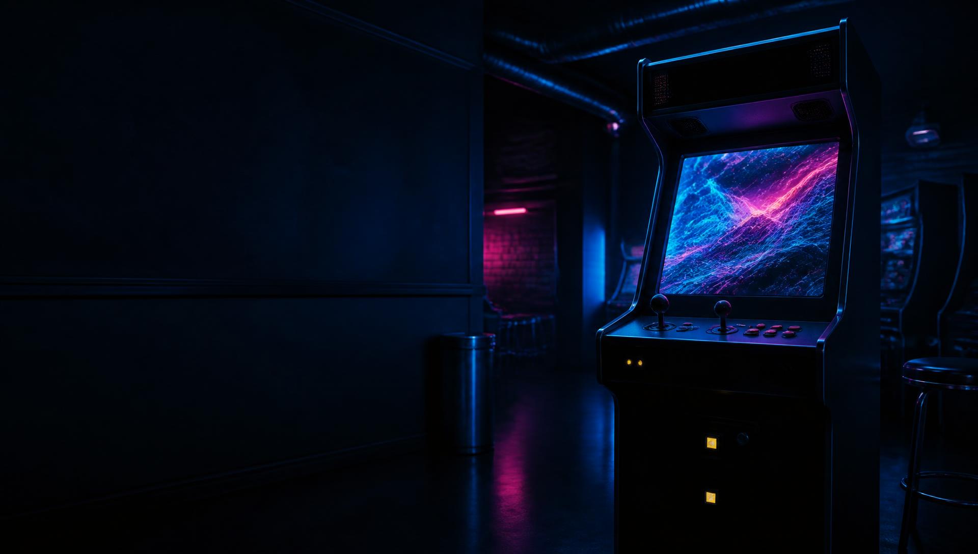 Neon arcade cabinet